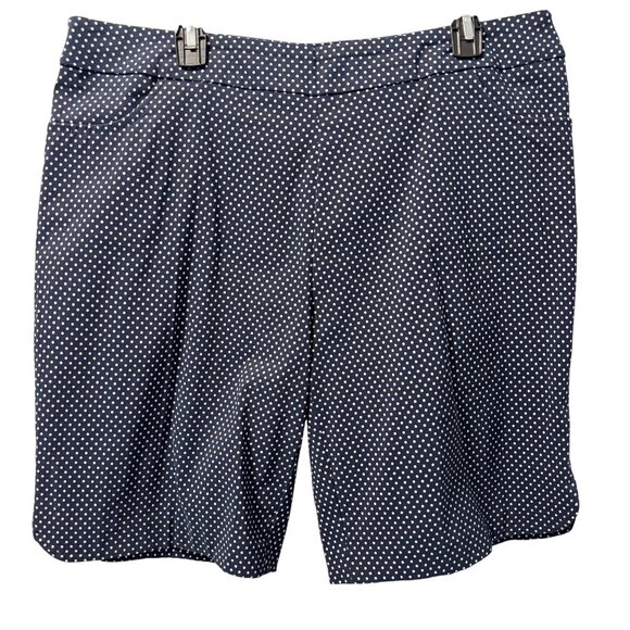 Kate Park Womens 2X Polka Dot Shorts Blue White Polyester & Nylon Blend - Picture 9 of 12
